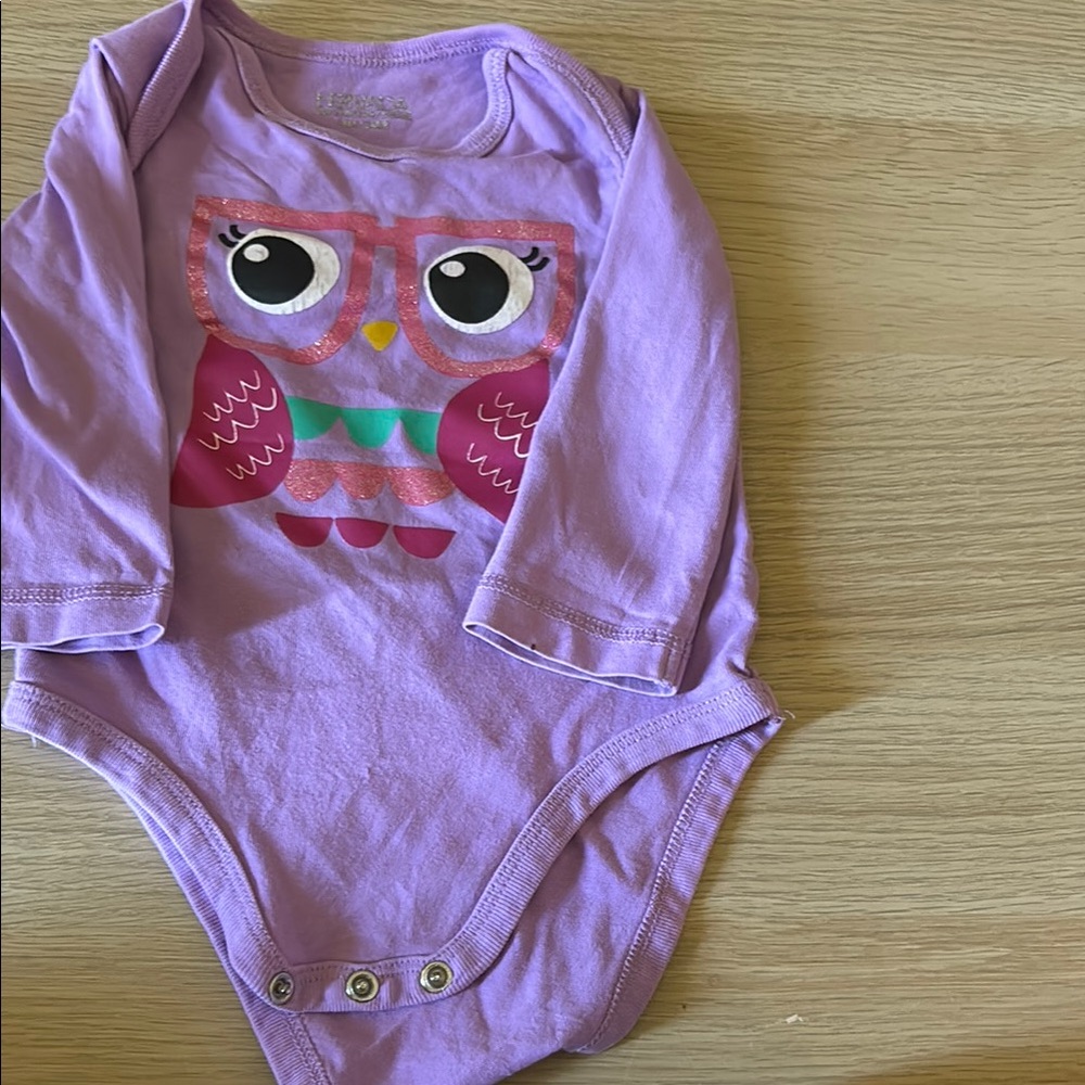 Purple and Pink Owl Bodysuit One Piece